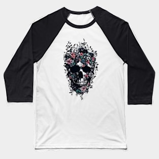 skull flowers halloween Baseball T-Shirt